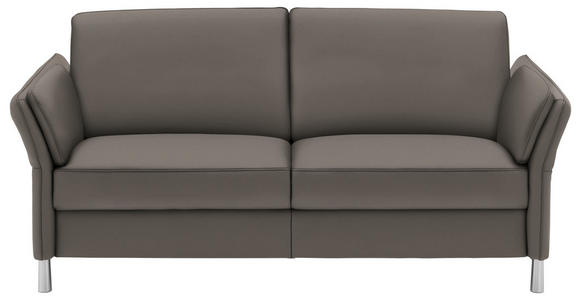 3-SITZER-SOFA Latina in Echtleder Graubraun   - Graubraun/Alufarben, Design, Leder/Metall (190/82/99cm) - Dieter Knoll