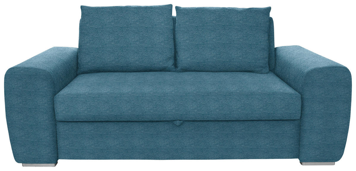 SCHLAFSOFA in Textil Dunkelblau  - Chromfarben/Dunkelblau, Design, Holz/Textil (199/92/97cm) - Livetastic
