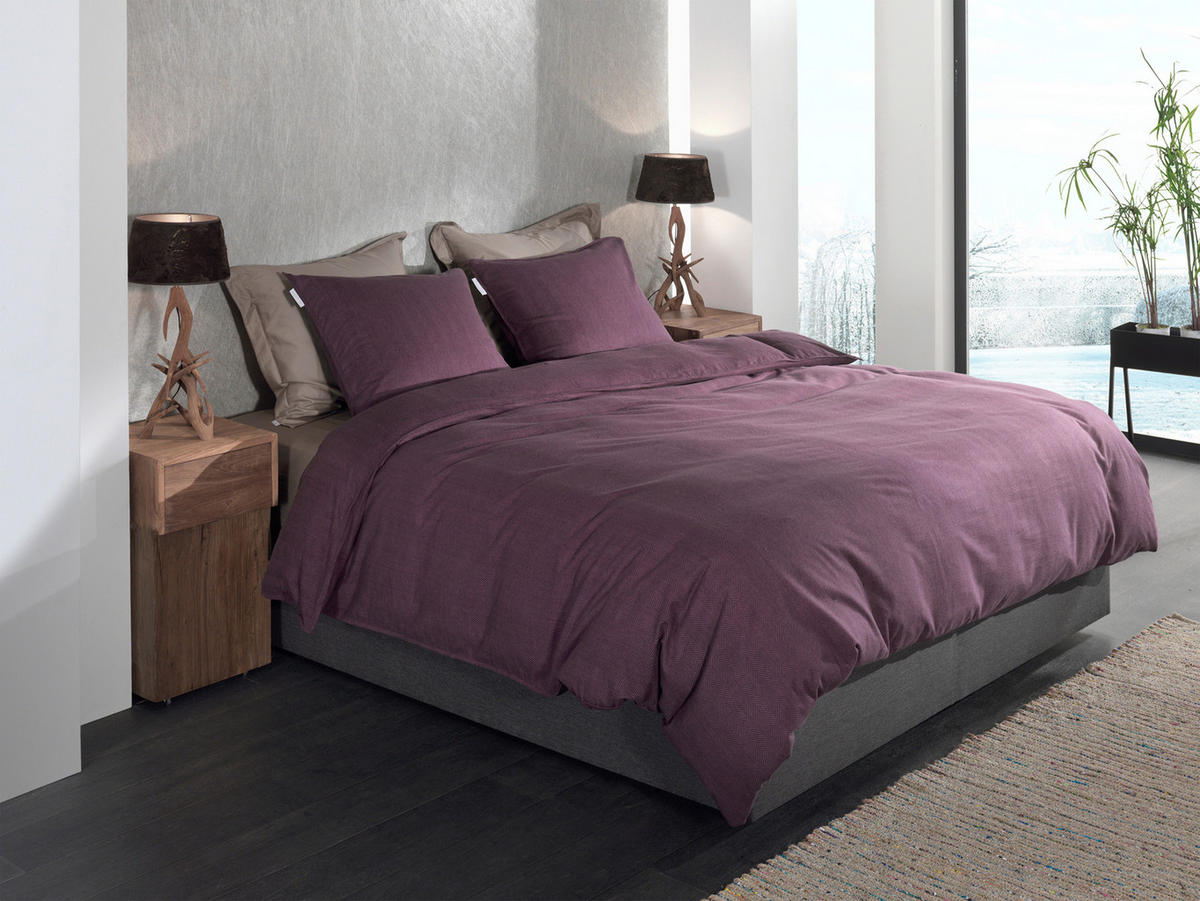 BETTWÄSCHE Spina Flanell 155/220 cm  - Dunkelrot, Basics, Textil (155/220cm)