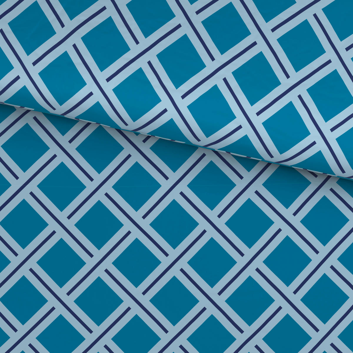 BETTWÄSCHE Satin 200/200 cm  - Türkis/Blau, Textil (200/200cm) - Novel