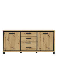SIDEBOARD  in  - Eichefarben/Schwarz, Basics, Holzwerkstoff/Kunststoff (178.4cm) - Livetastic