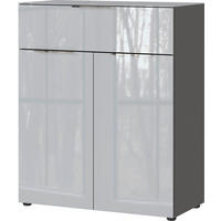 KOMÓD 83/102/42 cm  - krómszínű/grafitszürke, Modern, műanyag/faalapú anyag (83/102/42cm) - Premium Living