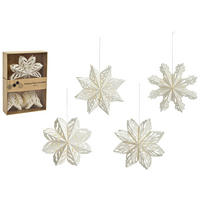CHRISTBAUMANHÄNGER  - Weiß, Basics, Papier (15/15/2cm) - X-Mas