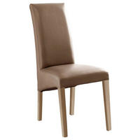 STUHL Lederlook Cappuccino, Sonoma Eiche  - Cappuccino/Sonoma Eiche, KONVENTIONELL, Holz/Textil (47/102/57cm) - Carryhome