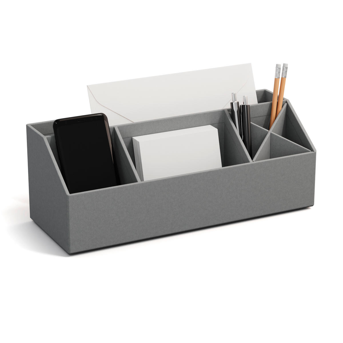 TISCHORGANIZER    12.5/33/12.5 cm  - Grau, Basics, Karton/Papier (12.5/33/12.5cm)