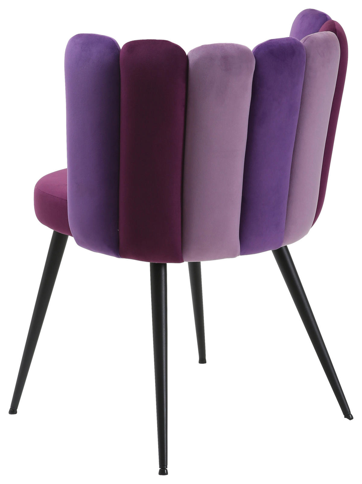 STUHL Samt Lila  - Lila/Schwarz, Design, Textil/Metall (58,5/79/55,5cm) - home24