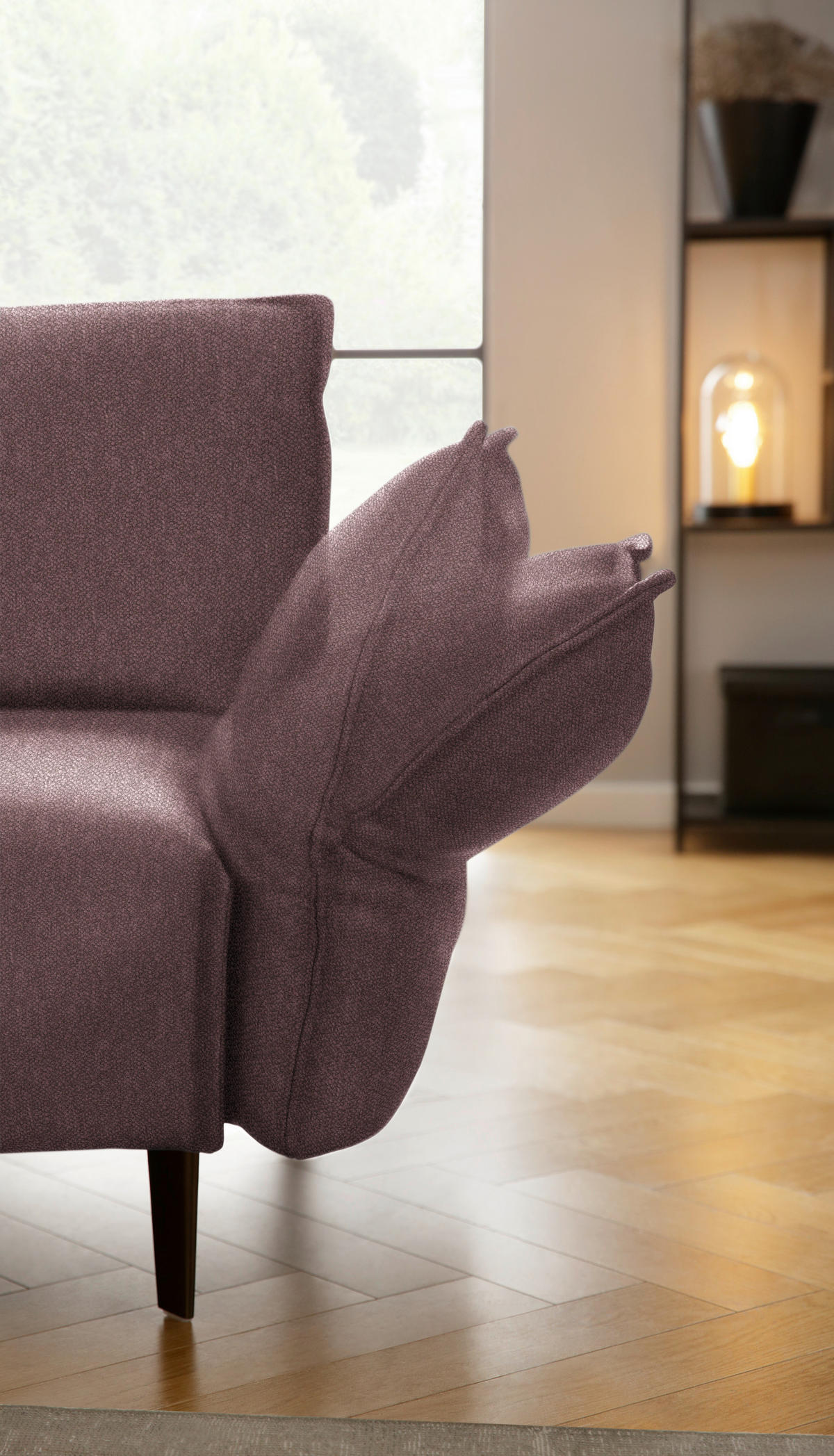 ECKSOFA  in Chenille, Flachgewebe Beere  272/340 cm  - Beere/Schwarz, MODERN, Textil/Metall (272/340cm) - W.Schillig