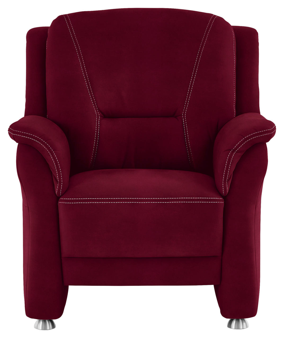 SESSEL in Mikrofaser Rot  - Beige/Rot, Konventionell, Textil/Metall (90/100/92cm) - Beldomo Comfort