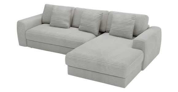 ECKSOFA Hellgrau Cord - Hellgrau/Schwarz, MODERN, Kunststoff/Textil (302/182cm) - Carryhome