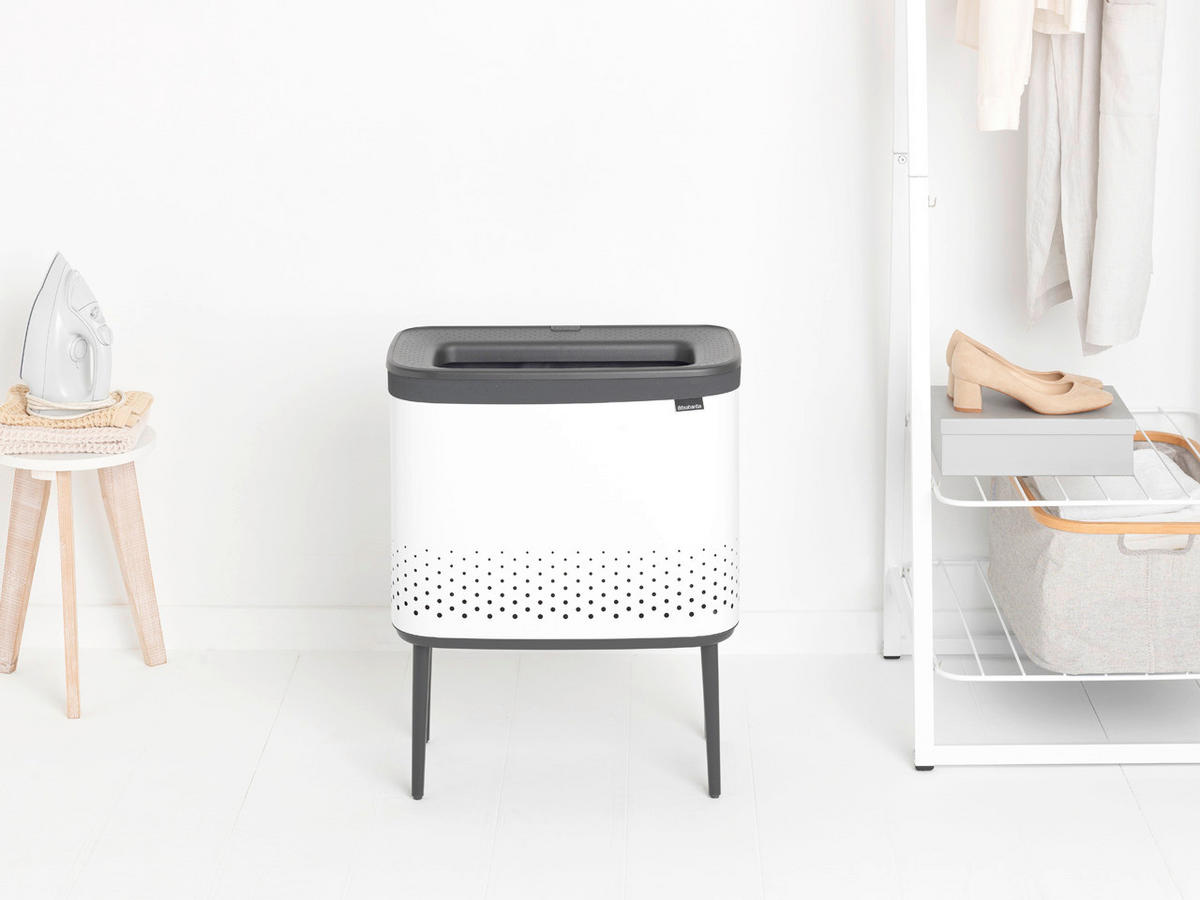 WÄSCHETONNE - Weiss, Basics, Kunststoff/Metall (54/67/32cm) - Brabantia