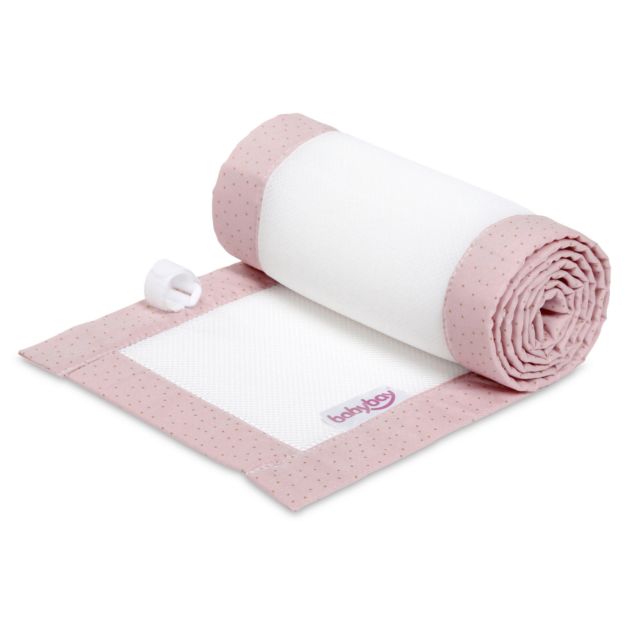 NESTCHEN babybay Nestchen 3D Mesh  - Hellrosa/Roségold, Basics, Naturmaterialien (200/24/2cm) - Tobi