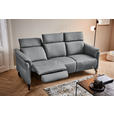 TRAPEZSOFA in Mikrofaser Grau  - Schwarz/Grau, KONVENTIONELL, Textil/Metall (221/103/95cm) - Dieter Knoll