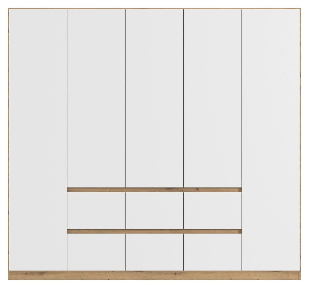 DREHTÜRENSCHRANK in Weiss, Eiche Artisan  - Weiss/Eiche Artisan, Basics, Holzwerkstoff (226/210/54cm) - Rauch Möbel