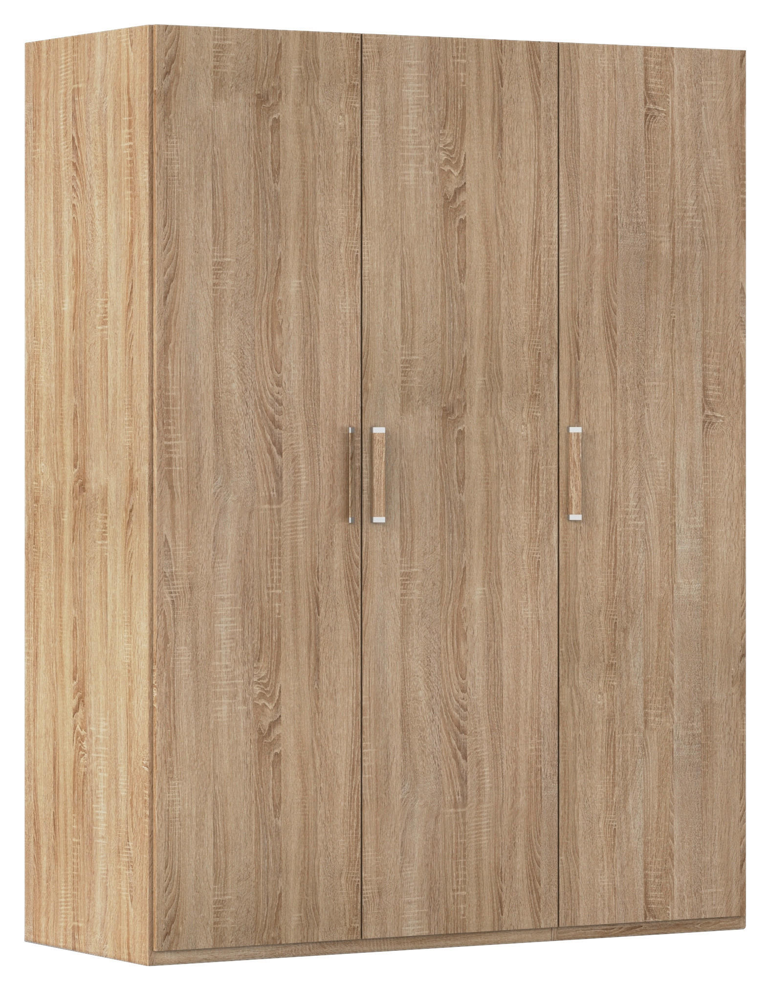 DREHTÜRENSCHRANK 151/197/60 cm 3-türig Sonoma Eiche  - Silberfarben/Sonoma Eiche, Design, Holzwerkstoff/Kunststoff (151/197/60cm) - Novel