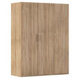 DREHTÜRENSCHRANK 151/197/60 cm 3-türig Sonoma Eiche  - Silberfarben/Sonoma Eiche, Design, Holzwerkstoff/Kunststoff (151/197/60cm) - Novel
