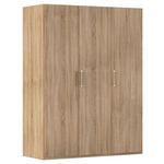 DREHTÜRENSCHRANK 151/197/60 cm 3-türig Sonoma Eiche  - Silberfarben/Sonoma Eiche, Design, Holzwerkstoff/Kunststoff (151/197/60cm) - Novel
