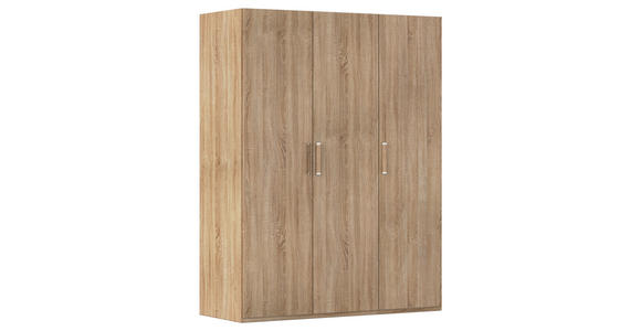 DREHTÜRENSCHRANK 151/197/60 cm 3-türig Sonoma Eiche - Silberfarben/Sonoma Eiche, Design, Holzwerkstoff/Kunststoff (151/197/60cm) - Novel