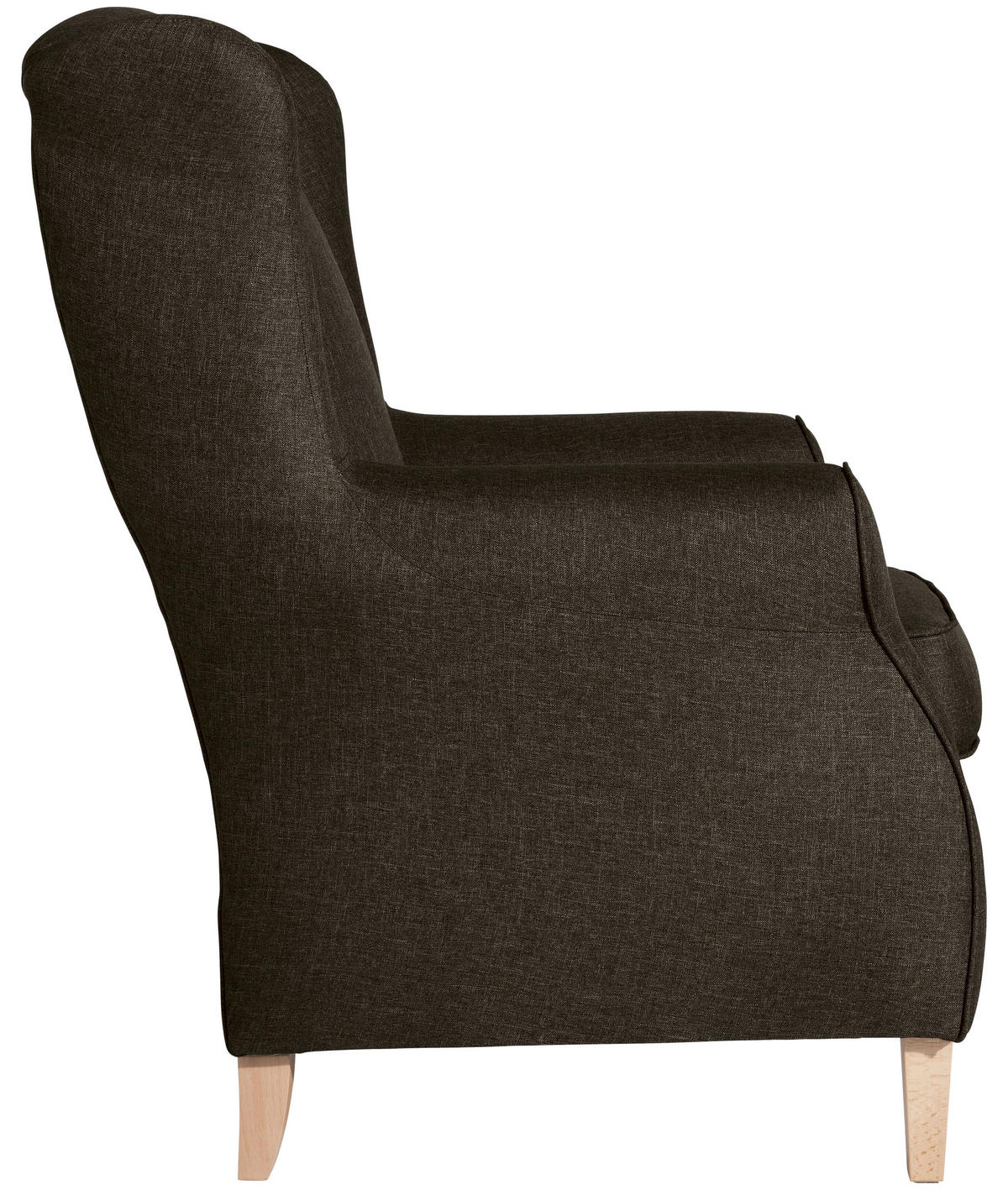 OHRENSESSEL in Flachgewebe Braun  - Buchefarben/Braun, Design, Holz/Textil (77/103/86cm) - Max Winzer