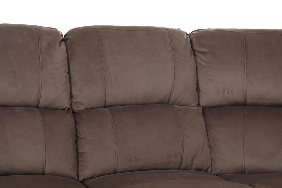 ECKSOFA Eckteil  Braun Samt  - Schwarz/Braun, KONVENTIONELL, Kunststoff/Textil (253/100/253cm) - P & B