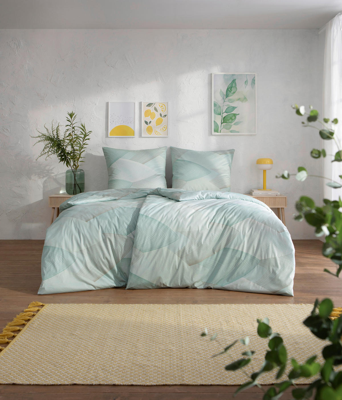 POVLEČENÍ, interlock jersey, mátově zelená, 140/200 cm - mátově zelená, Basics, textil (140/200cm) - Estella