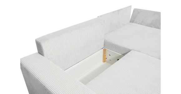 ECKSOFA Naturfarben Cord - Schwarz/Naturfarben, KONVENTIONELL, Kunststoff/Textil (245/153cm) - Carryhome
