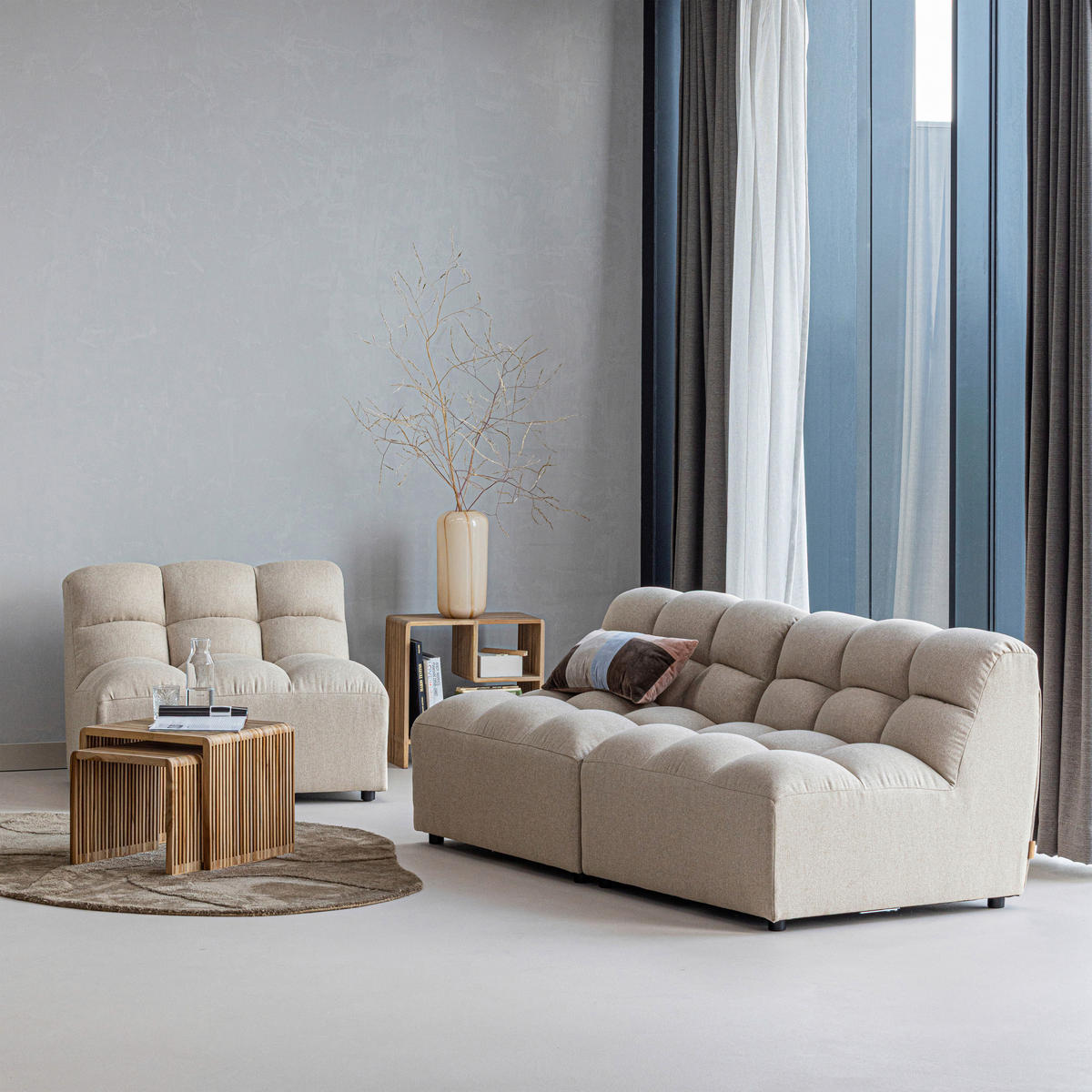 BEISTELLTISCH 55/30/55 cm Jasmijn Teakholz Naturfarben rechteckig  - Naturfarben, Design, Holz (55/30/55cm) - Livetastic