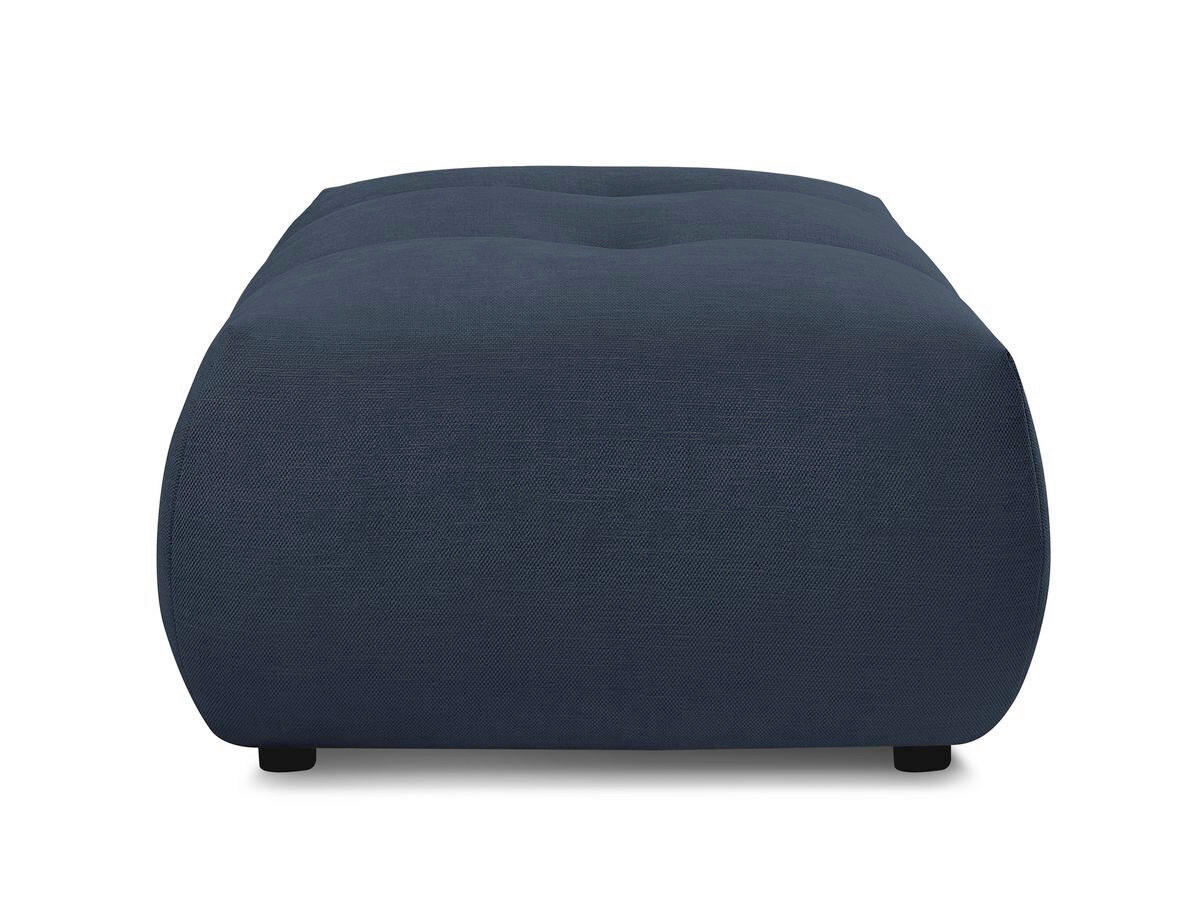 HOCKER FUJI  Leinenoptik Dunkelblau  - Schwarz/Dunkelblau, MODERN, Kunststoff/Textil (112/44/80cm)