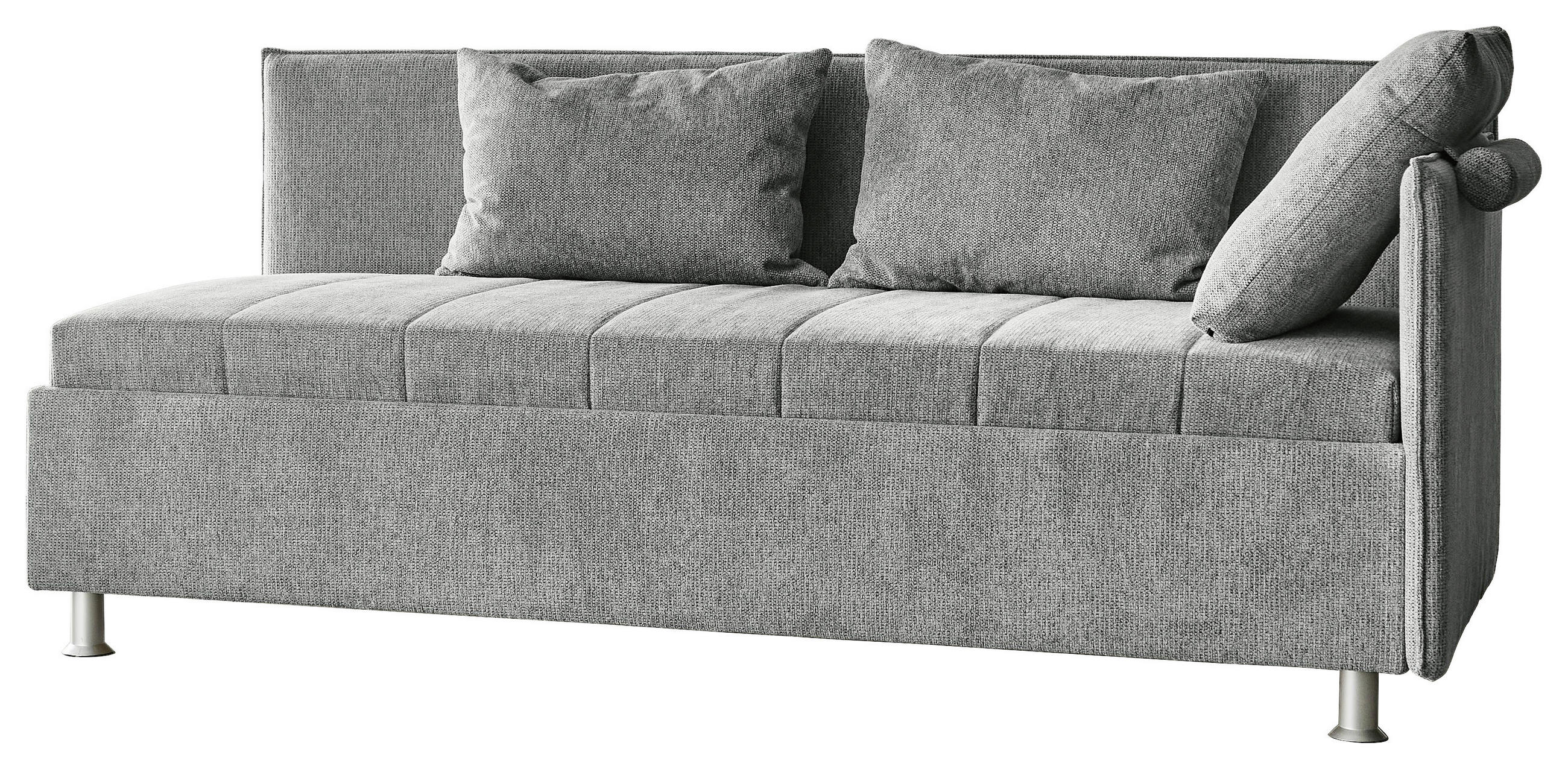 POLSTERLIEGE Flachgewebe Grau - Alufarben/Weiß, KONVENTIONELL, Holz/Holzwerkstoff (90/200cm) - Beldomo - Sleep