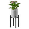 PFLANZENTOPF   - Schwarz/Grau, Design, Stein/Metall (9,5/25,5cm) - Ambia Home