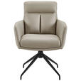 ARMLEHNSTUHL  in Eisen Mikrofaser  - Taupe/Schwarz, Design, Textil/Metall (62/89,5/65cm) - Novel