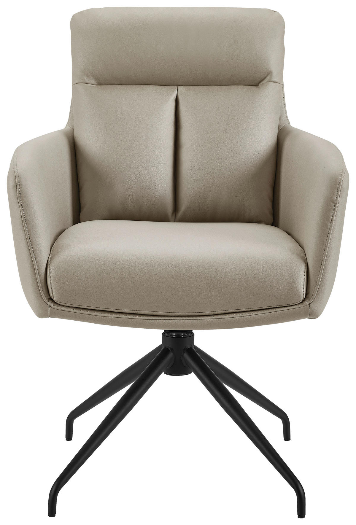 ARMLEHNSTUHL  in Eisen Mikrofaser  - Taupe/Schwarz, Design, Textil/Metall (62/89,5/65cm) - Novel