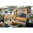 WOHNWAND  in Eichefarben  320/205,7/53,7 cm  - Eichefarben/Schwarz, Natur, Glas/Holz (320/205,7/53,7cm) - Valnatura