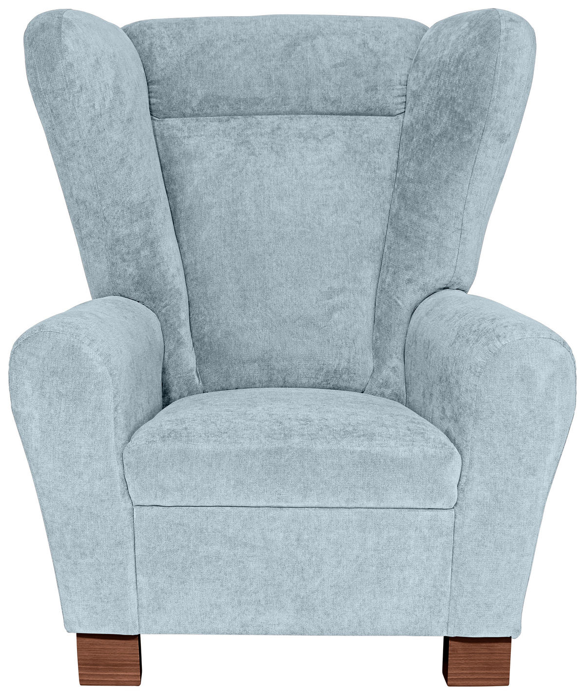 OHRENSESSEL in Flachgewebe Hellblau  - Braun/Hellblau, Design, Holz/Textil (95/109/97cm) - Livetastic