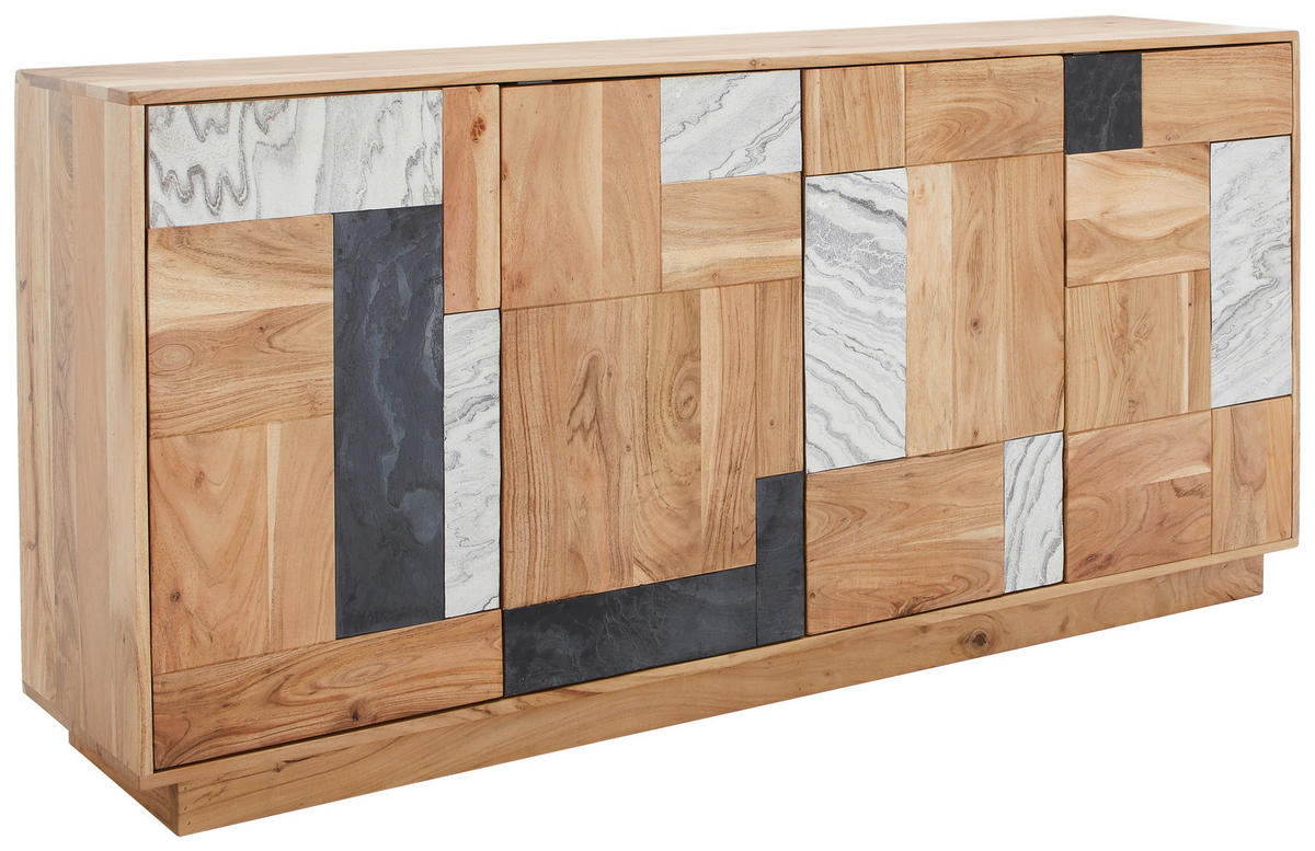 SIDEBOARD  in 170/80/40 cm  - Anthrazit/Weiß, Design, Holz/Stein (170/80/40cm) - Livetastic