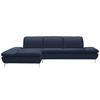 ECKSOFA in Echtleder Blau  - Blau/Silberfarben, Design, Leder/Metall (200/315cm) - Chilliano