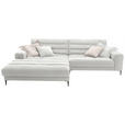 ECKSOFA  in Flachgewebe Creme  207/296 cm  - Creme/Schwarz, Design, Textil/Metall (207/296cm) - Dieter Knoll