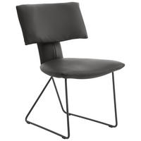 STUHL  in Eisen Echtleder pigmentiert Metall, Leder  - Anthrazit/Braun, Design, Leder/Metall (57/87/67cm) - Johann Jakob