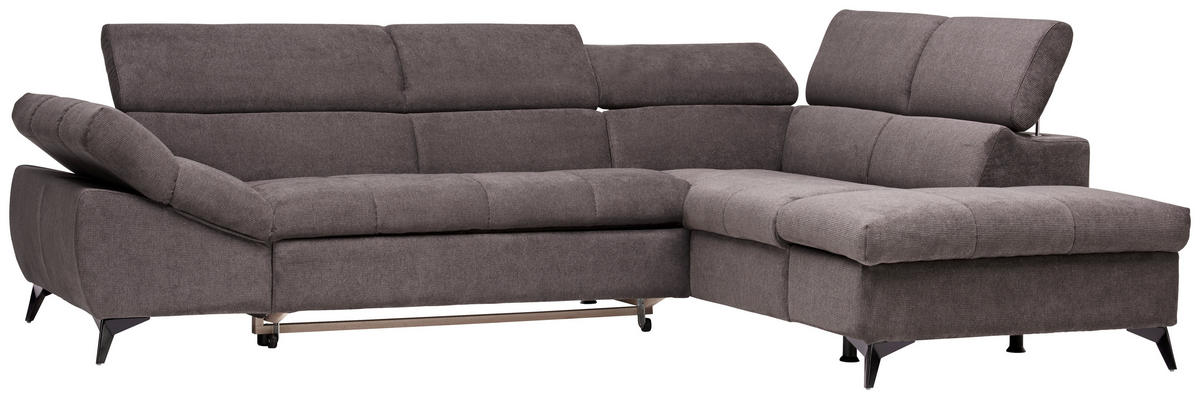 SEDEŽNA GARNITURA, mikrovlakna sivorjava  - črna/sivorjava, Design, umetna masa/tekstil (279/210cm) - Stylife