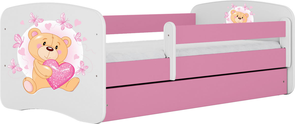 KINDER-/JUNIORBETT - Pink/Birkefarben, MODERN, Holz/Holzwerkstoff (80/160cm) - MID.YOU