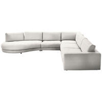 ECKSOFA in Chenille, Cord Creme  - Creme/Schwarz, Design, Kunststoff/Textil (425/365cm) - Lomoco