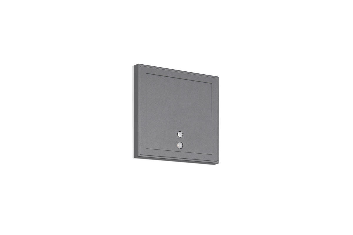 AUSSENWANDLEUCHTE - Anthrazit, Design, Metall (14/14/3,5cm)