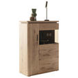 HIGHBOARD  90/124/38 cm  - Eichefarben/Anthrazit, KONVENTIONELL, Glas/Holzwerkstoff (90/124/38cm) - Cantus