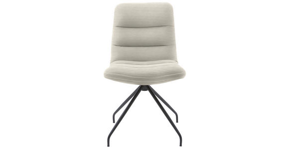 STUHL  in Cord Textil  - Schwarz/Naturfarben, Design, Textil/Metall (52/88/66cm) - Dieter Knoll