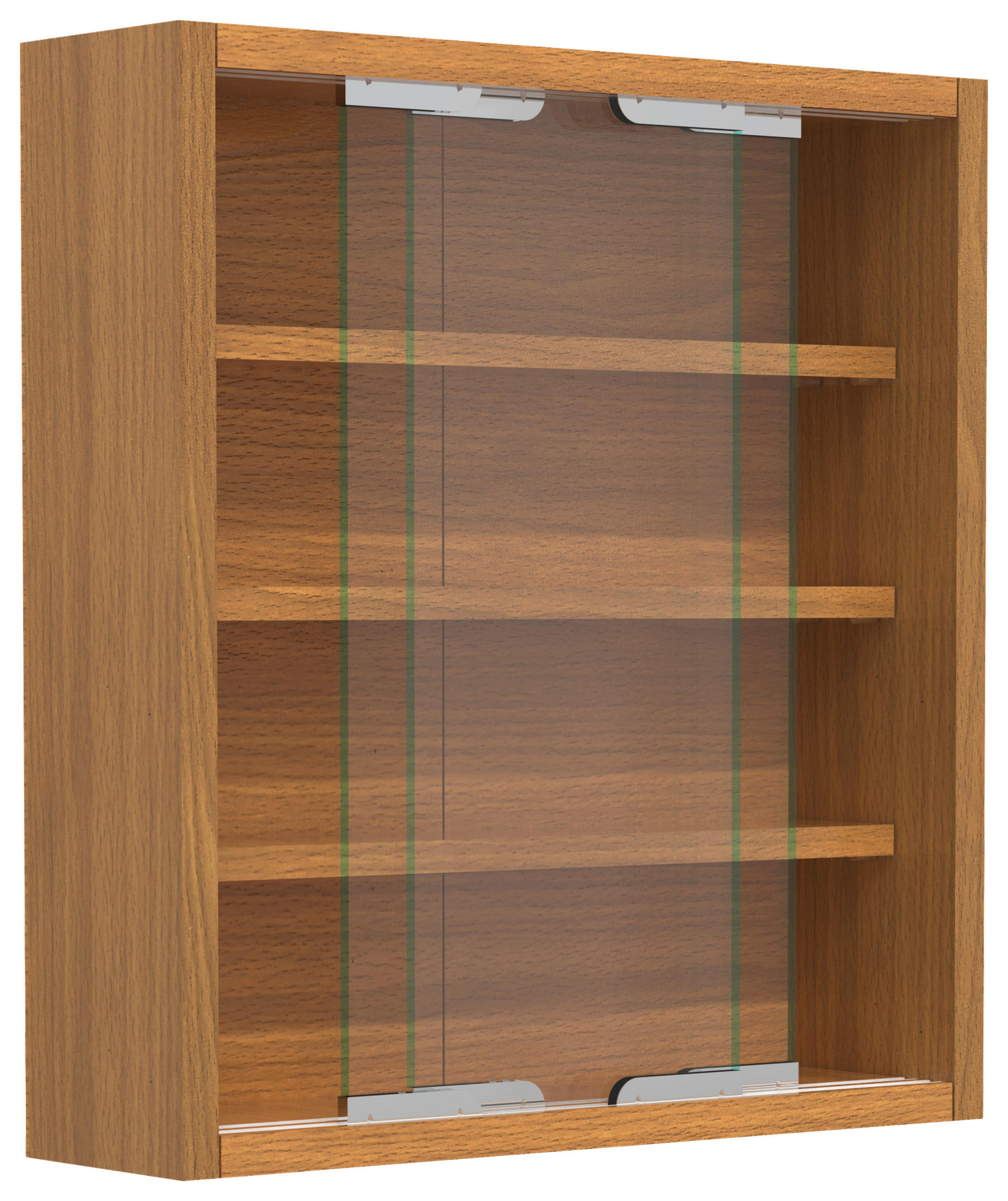 HÄNGEVITRINE in Buchefarben  - Silberfarben/Buchefarben, MODERN, Glas/Holzwerkstoff (37/40/10cm) - MID.YOU