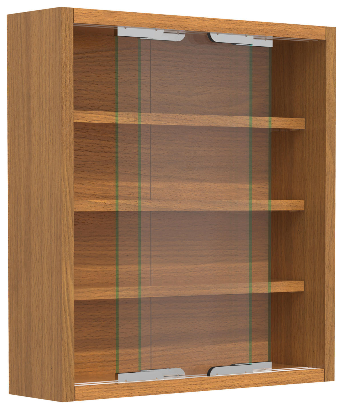 HÄNGEVITRINE in Buchefarben  - Silberfarben/Buchefarben, MODERN, Glas/Holzwerkstoff (37/40/10cm) - MID.YOU