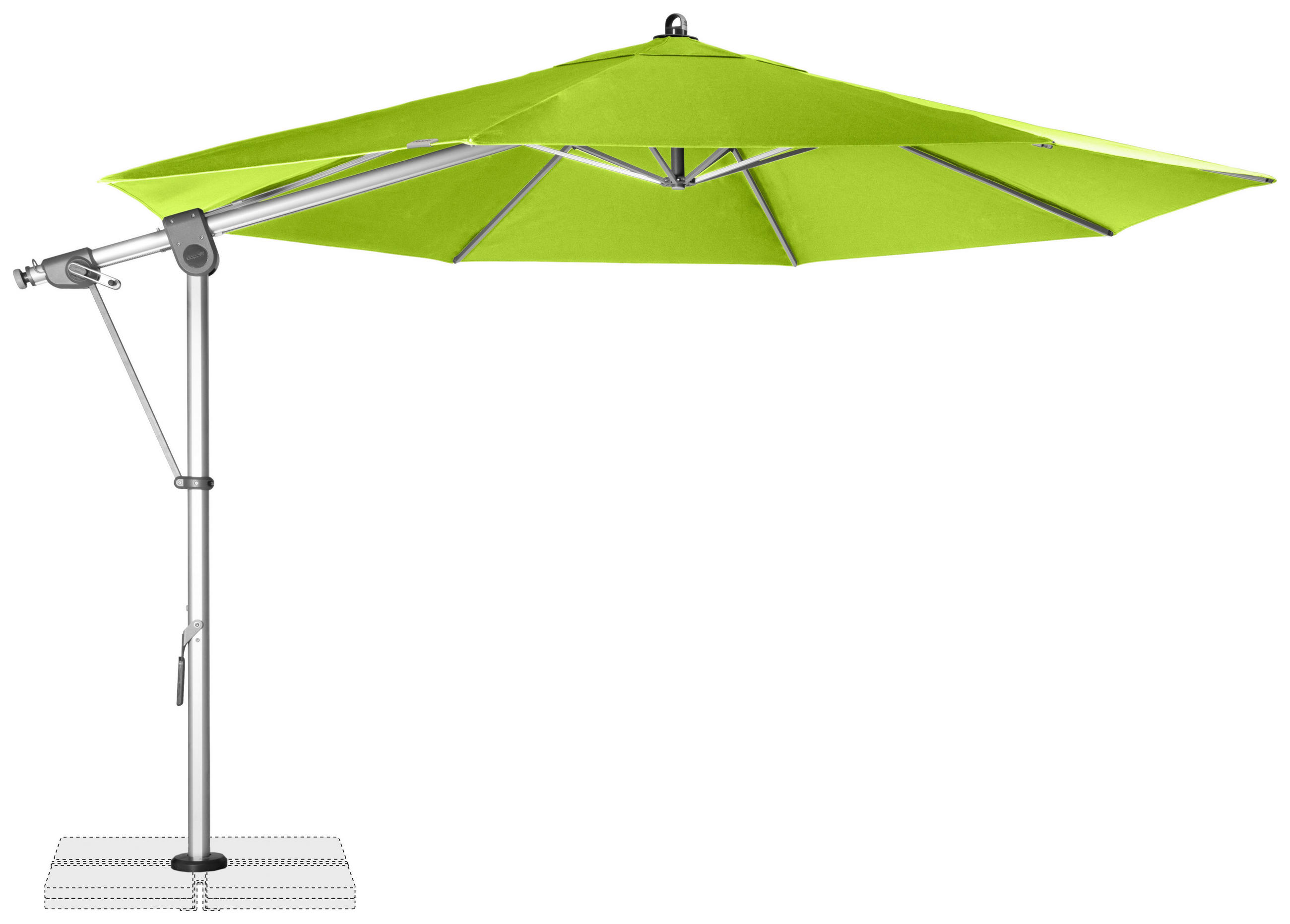 AMPELSCHIRM 350 cm Smaragdgrün  - Smaragdgrün/Silberfarben, Basics, Textil/Metall (350/350cm) - Doppler