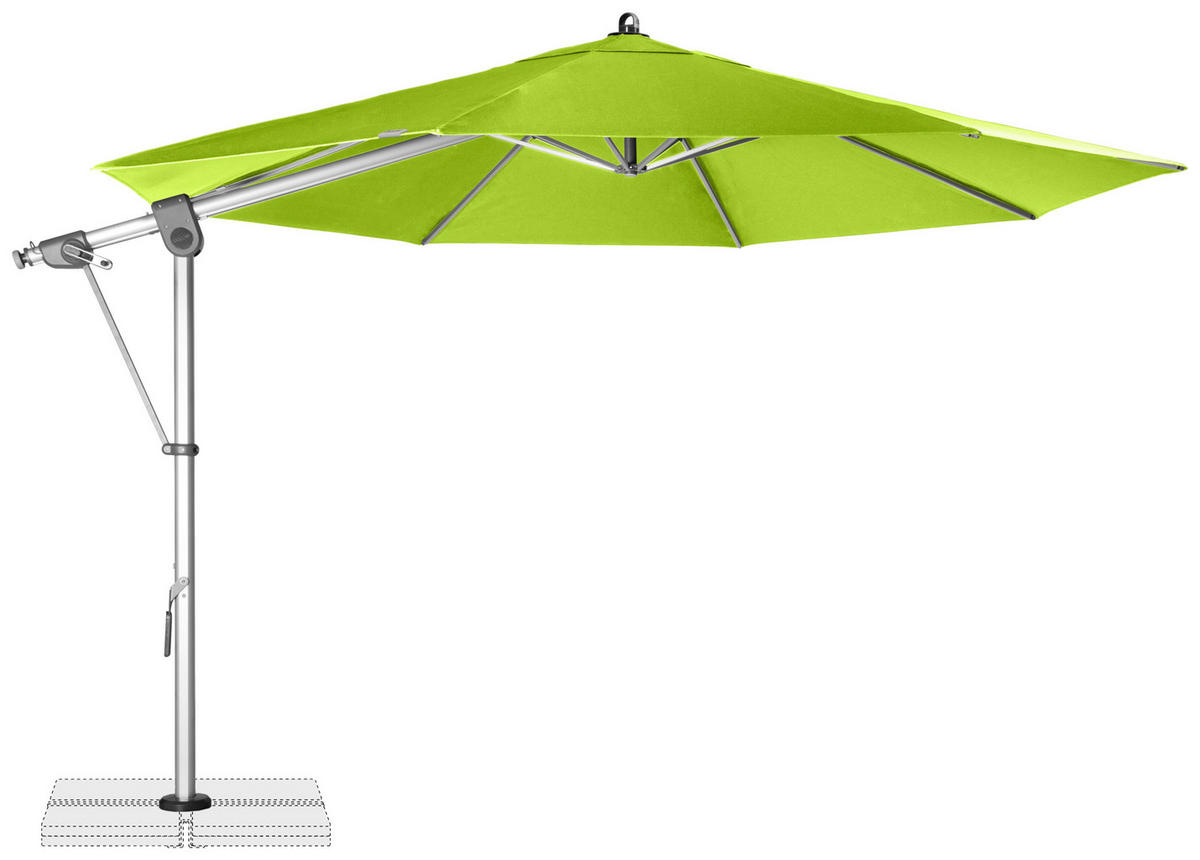 AMPELSCHIRM 350 cm Smaragdgrün  - Smaragdgrün/Silberfarben, Basics, Textil/Metall (350/350cm) - Doppler