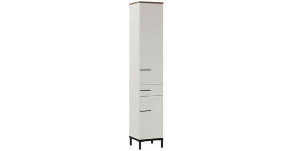 HOCHSCHRANK 34/190/34 cm - Kaschmir/Nussbaumfarben, MODERN, Holzwerkstoff/Metall (34/190/34cm) - Xora