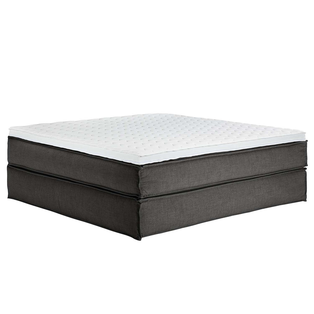 BOXSPRINGBETT 200/220 cm  in Anthrazit  - Anthrazit/Schwarz, Design, Textil (200/220cm) - home24