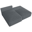 ECKSOFA Grau Cord Zierkissen, Rückenkissen, Schlaffunktion, Rücken echt  - Schwarz/Grau, MODERN, Kunststoff/Textil (153/200cm) - Xora